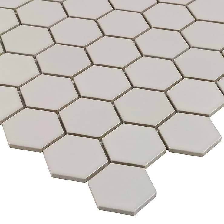 Serenity Taupe Gray  2" Hexagon Matte Porcelain Mosaic Tile