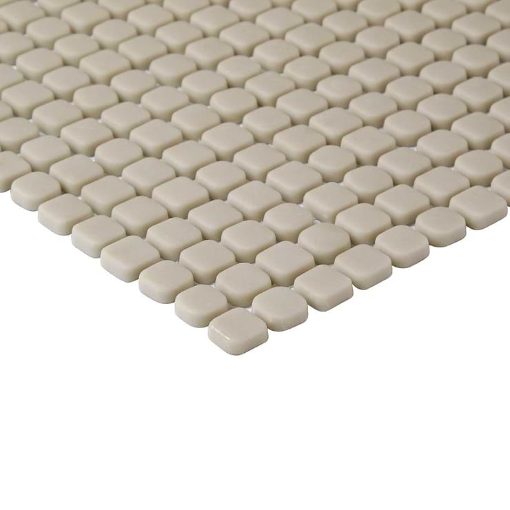 Venini Beige 1/2" Mini Square Frosted Glass Mosaic Tile