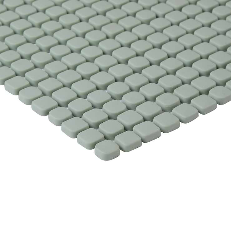 Venini Sage Green 1/2" Mini Square Frosted Glass Mosaic Tile