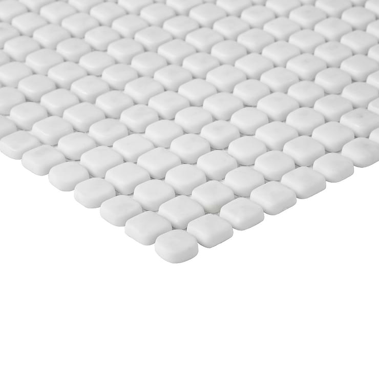 Venini White 1/2" Mini Square Frosted Glass Mosaic Tile