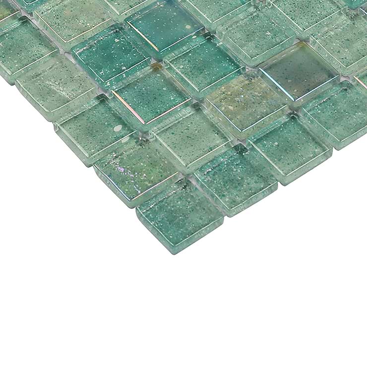 Fairy Green 1x1 Polished Glass Mosiac Tile