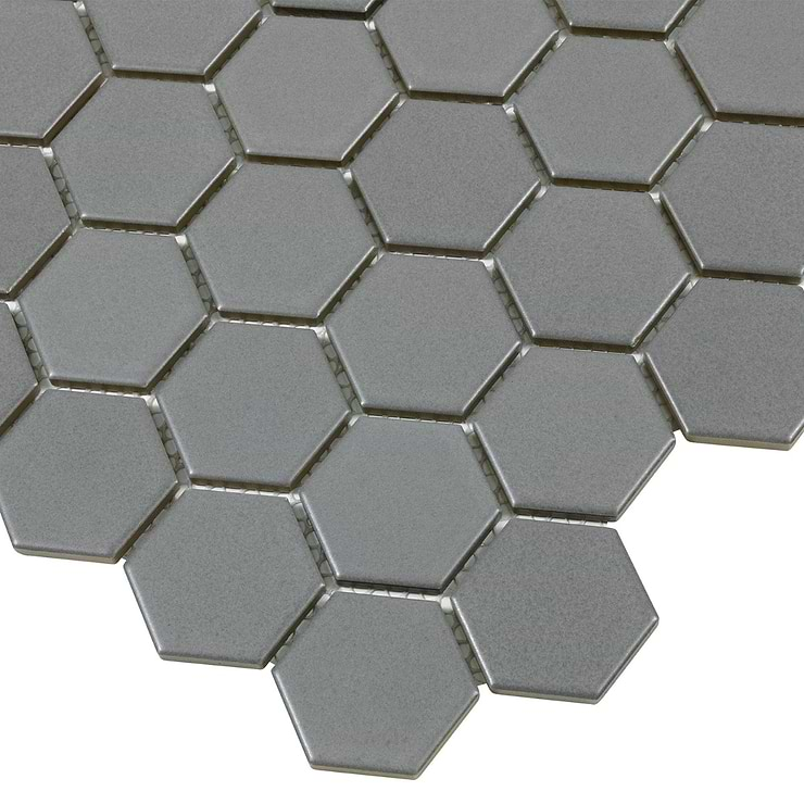 Serenity Dark Gray 2" Hexagon Matte Porcelain Mosaic Tile