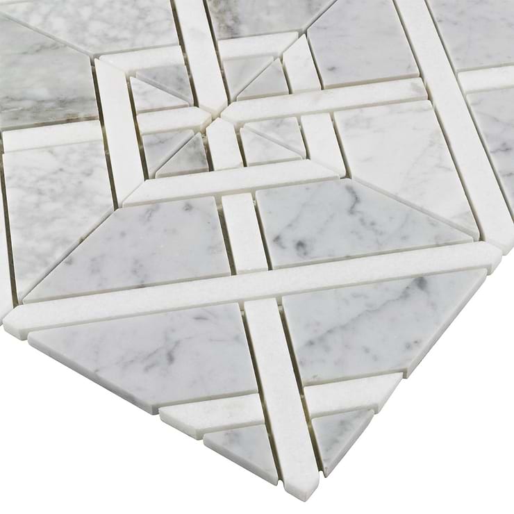 Euphoria Marble Selago Gray 12x12 Square Polished Mosaic Tile