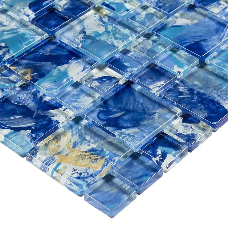 Watercolors Lorna Blue Glass Mosaic