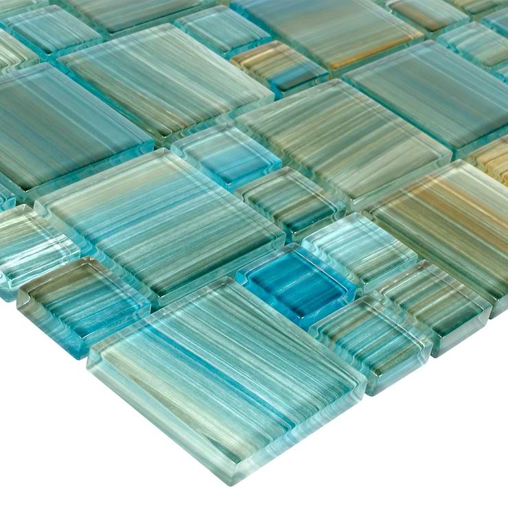 Watercolors Sulu Blue Glass Mosaic