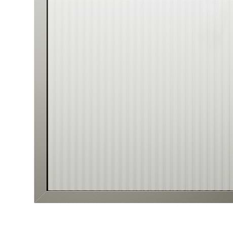 Finestra 34x74" Reversible Fixed Shower Door with Fluted Glass in Stainless Steel