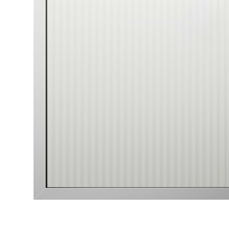 Finestra 34x74" Reversible Fixed Shower Door with Fluted Glass in Chrome