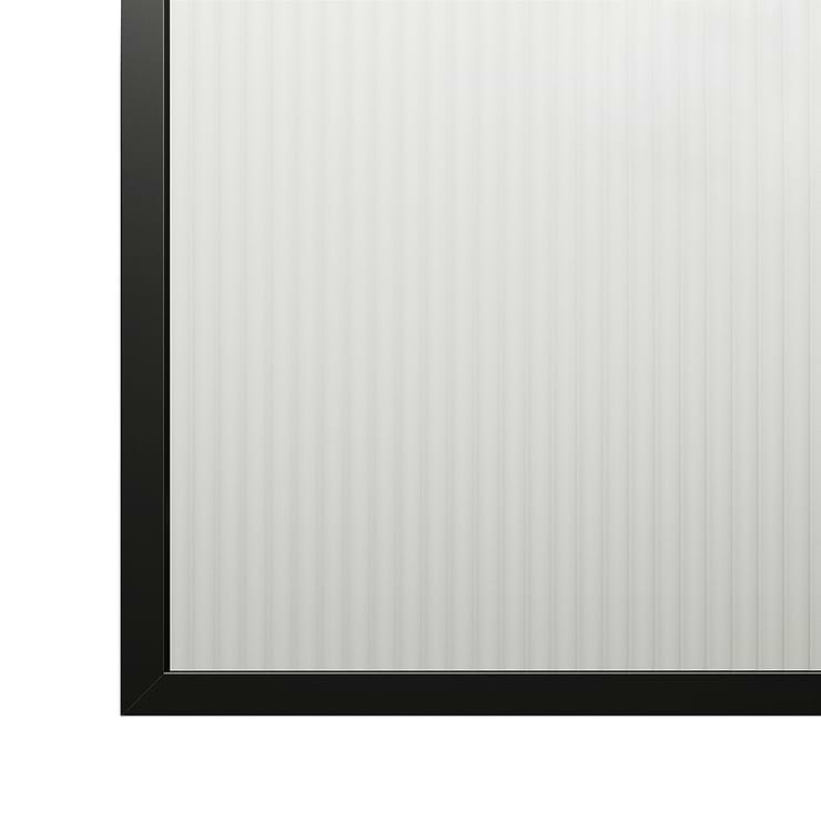 Finestra 34x62" Reversible Fixed Bathtub Door with Fluted Glass in Matte Black