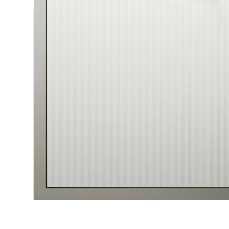 Finestra 34x62" Reversible Fixed Bathtub Door with Fluted Glass in Stainless Steel