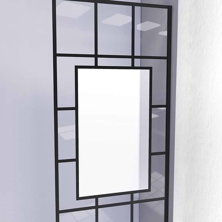 DreamLine Linea 34x72" Reversible Screen with Avignon Glass in Satin Black