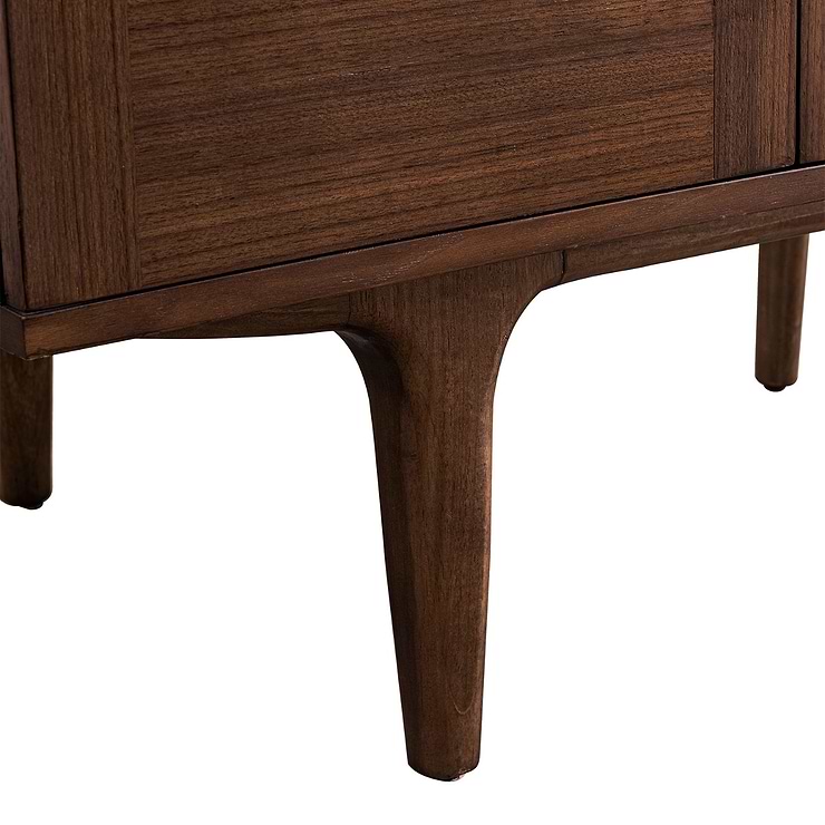 James Martin Vanities Amberly Mid-Century Walnut 36" Single Vanity with Arctic Fall Solid Surface Top