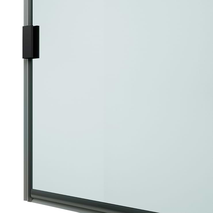 Burke 34x78" Reversible Semi-frameless Shower Screen with Clear Glass in Matte Black