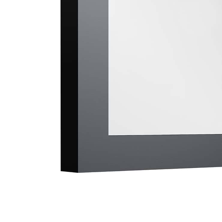 Finestra 34x74" Reversible Fixed Shower Door with Venetian Fluted Glass in Matte Black