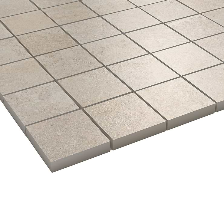 Stoneside Cream Beige 2x2 Porcelain Matte Mosaic Tile