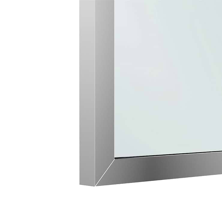 Finestra 34x74" Reversible Fixed Shower Door with Clear Glass in Chrome