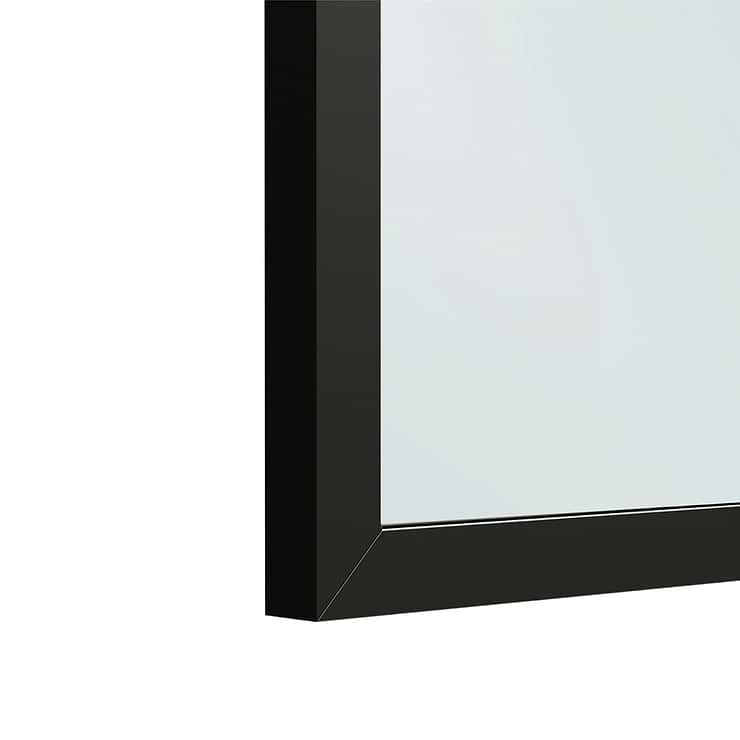 Finestra 34x62" Reversible Fixed Bathtub Door with Clear Glass in Matte Black