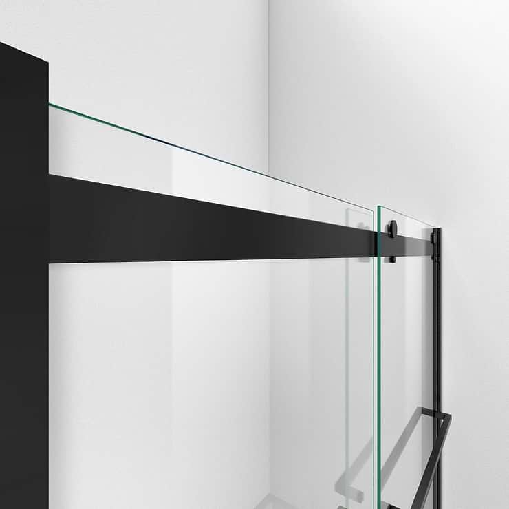DreamLine Essence-H 48x76" Reversible Sliding Shower Alcove Door with Clear Glass in Satin Black