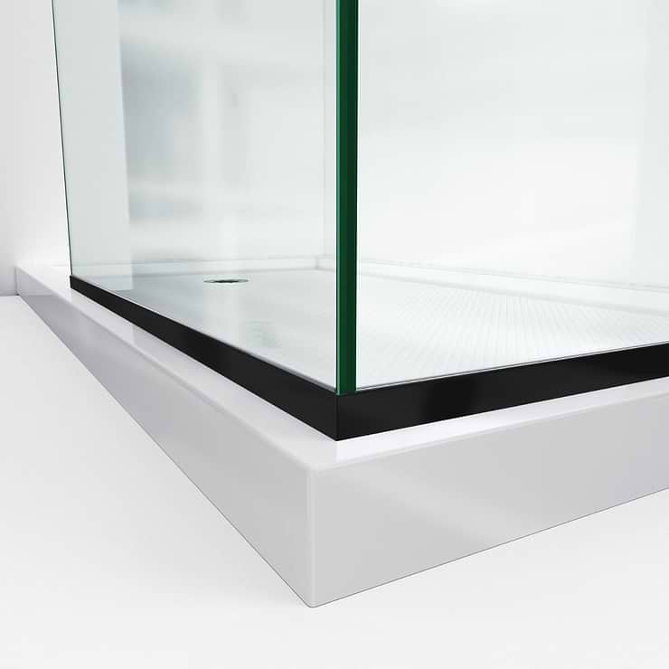 DreamLine Linea 34x34x72" Reversible Double Adjacent Screen Enclosure with Clear Glass in Satin Black