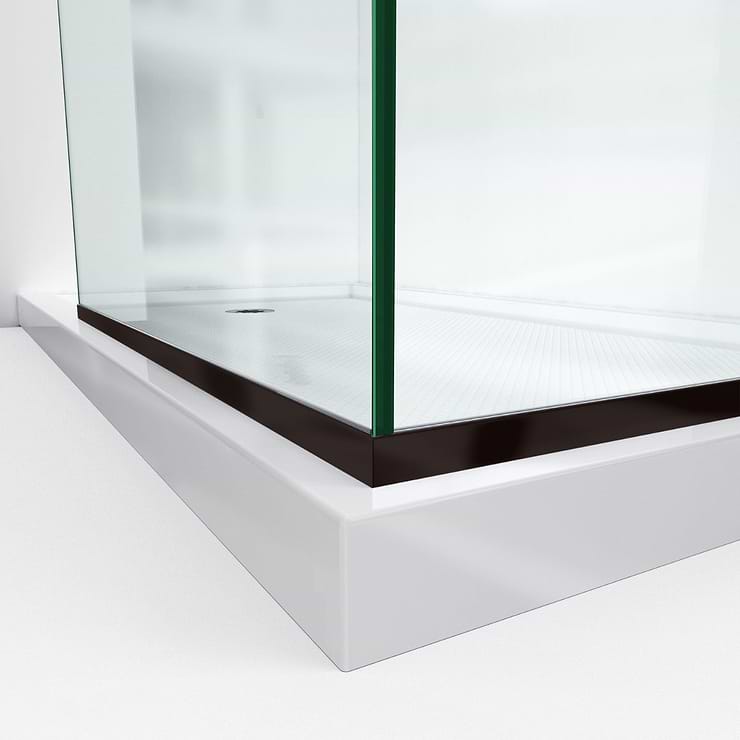 DreamLine Linea 34x34x72" Reversible Double Adjacent Screen Enclosure with Clear Glass in Oil Rubbed Bronze