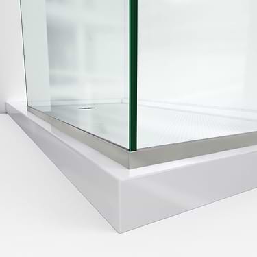 Linea 34x34x72" Reversible Double Adjacent Screen Enclosure with Clear Glass in Brushed Nickel by DreamLine