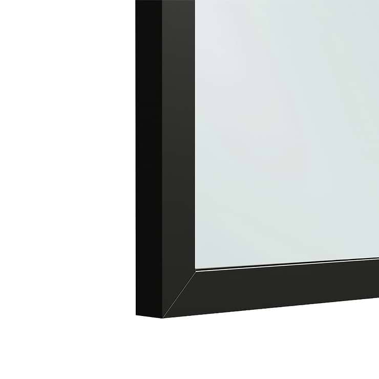 Finestra 34x62" Reversible Fixed Bathtub Door with Striped Clear Glass in Matte Black