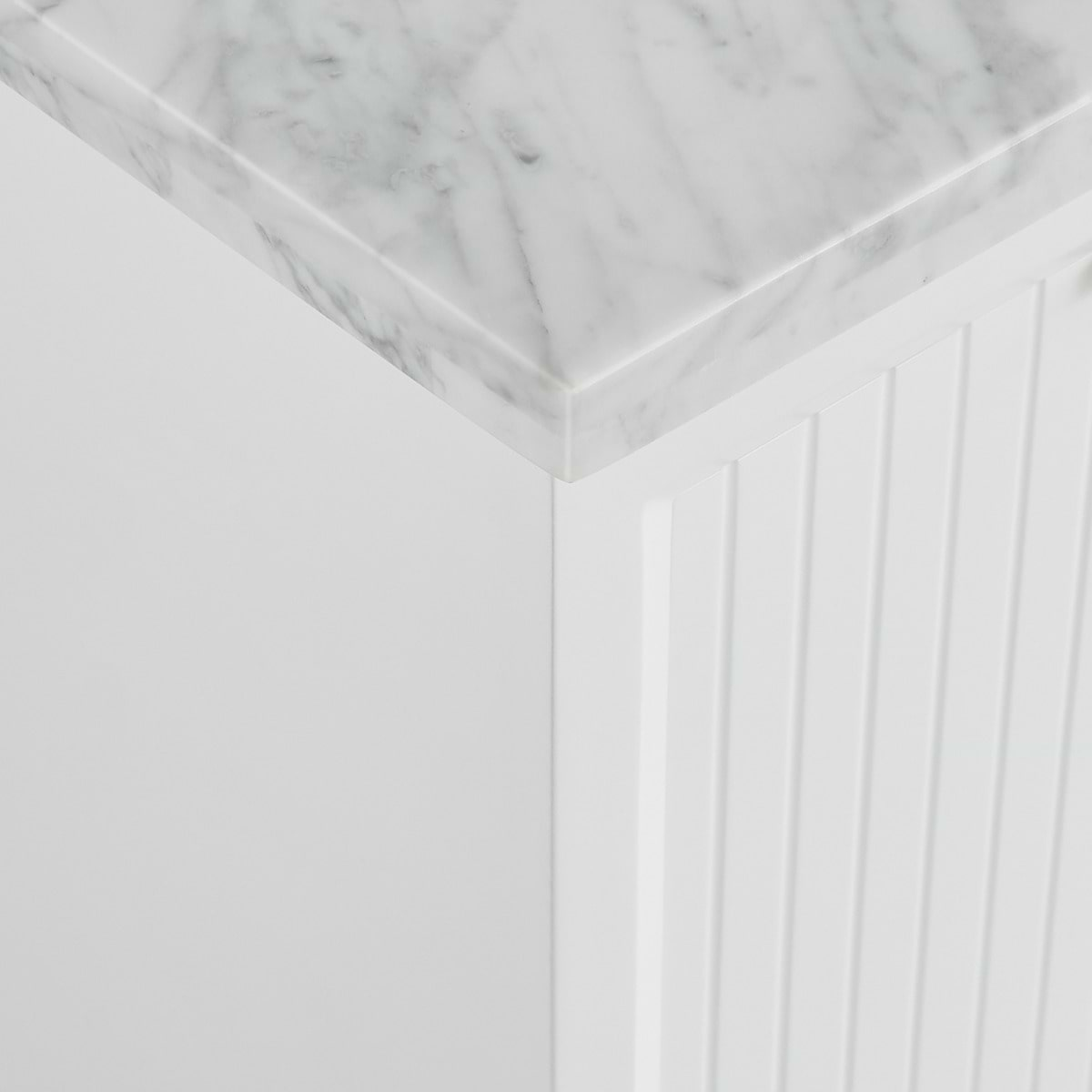 Bungalow White and Gold 48" Single Vanity with Carrara Marble Top