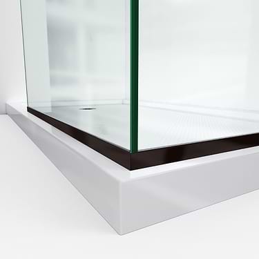 Linea 34x30x72" Reversible Double Adjacent Screen Enclosure with Clear Glass in Oil Rubbed Bronze by DreamLine