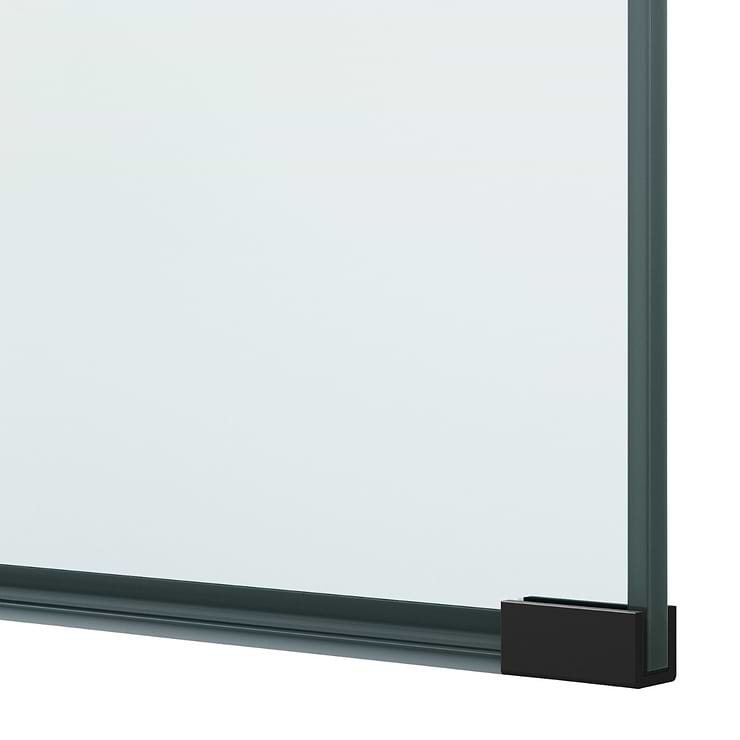 Burke 34x78" Reversible Semi-frameless Shower Screen with Clear Glass in Matte Black