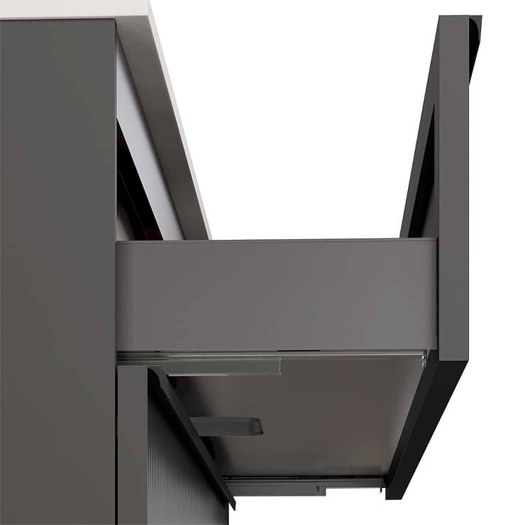 Astor Black 36" Single Vanity with Integrated White Solid SurfaceTop