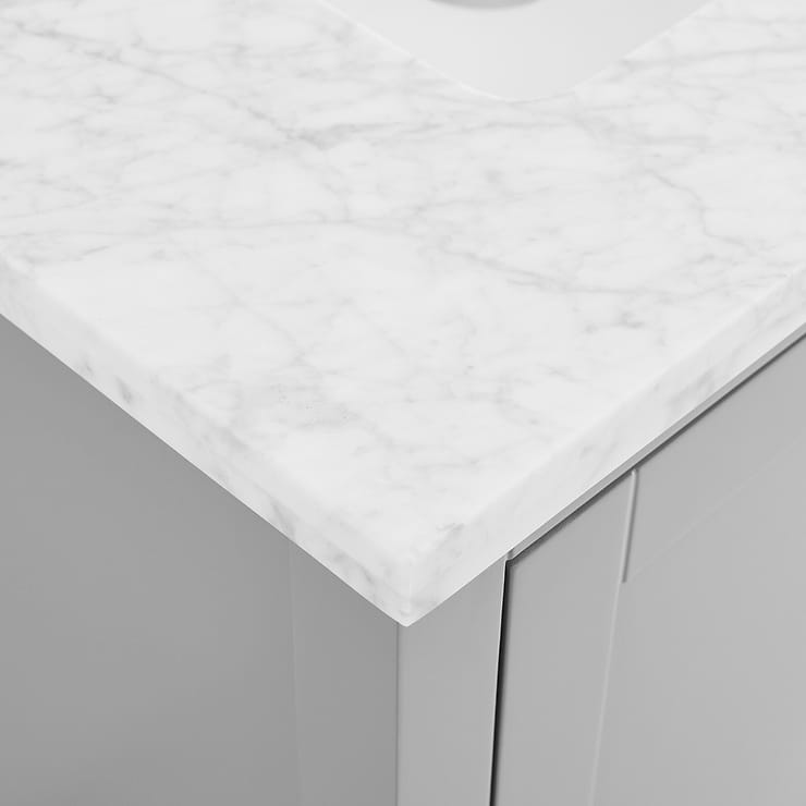 Sheraton 24" Gray Vanity with Carrara Marble Top and Ceramic Basin