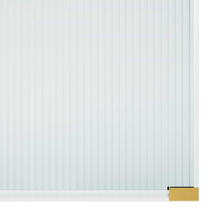 Burke 34x78" Reversible Frameless Shower Screen with Fluted Glass in Matte Brushed Gold