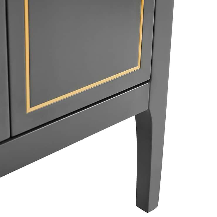 Province Charcoal and Gold 36" Single Vanity with Carrara Marble Top