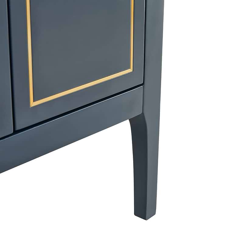 Province Navy and Gold 24" Single Vanity with Pure White Quartz Top