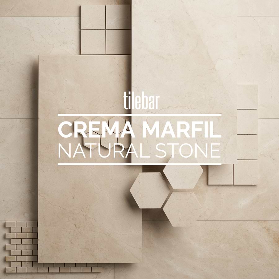 Crema Marfil Beige 1x3 Herringbone Marble Polished Mosaic Tile
