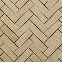 Crema Marfil Beige 1x3 Herringbone Marble Polished Mosaic Tile