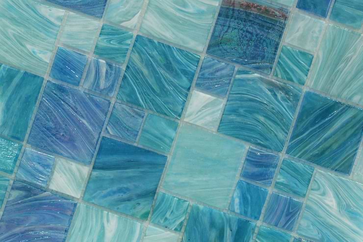 Aquatic Sky Blue French Pattern Glass Tile