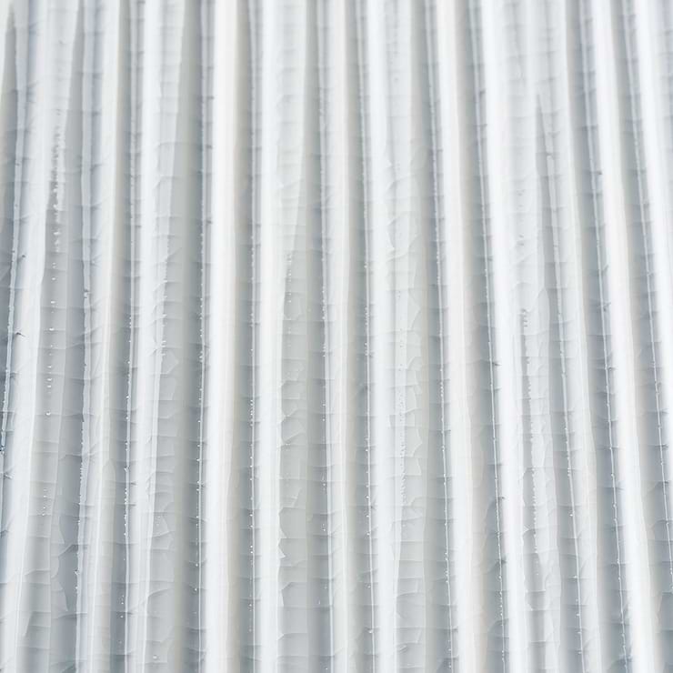 Nabi Arctic Blue 4.5x9 Fluted Ridged Polished Glass Tile