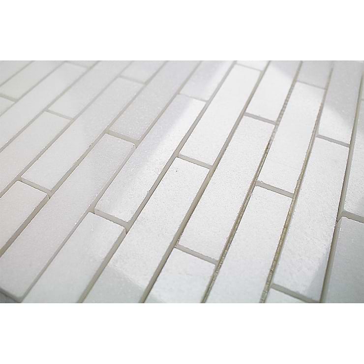 White Thassos 3/4 X 4 Big Brick Pattern Marble Mosaic Tiles