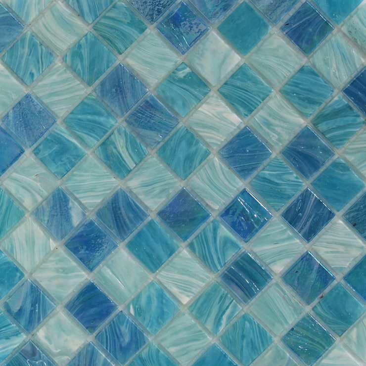 Aquatic Sky Blue 1x1 Squares Glass Tile