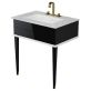 Classic Carrara 30" Black Vanity with Gold Accents 