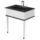 Classic Nero Marquina 30" White Vanity with Chrome Accents 