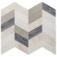 Elizabeth Sutton Meta Aspen Light Silver 2x5 Chevron Glossy Glass Mosaic Tile