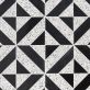 Sample-Cleopatra Diagonal Truffle White Terrazzo and Nero Marquina Black Marble Polished Mosaic Tile
