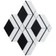 Diana Nero Black & White Polished Marble and Pearl Mosaic Tile