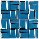 Rumi French Blue Polished Mirrored Glass Mosaic Tile