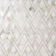 Sample-Zeta Bianco White Polished Marble and Brass Waterjet Mosaic Tile