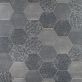 Sample-Texstone Deco Antracita Dark Gray 9" Porcelain Matte Hexagon Tile