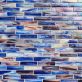 Artwave Cove Blue Iridescent 1x4 Polished Glass Mosaic Tile