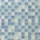Coastal Seaside Blue 1x1 Squares Beached Frosted Glass Tile