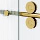 Gemello 60x74 Right Sliding Shower Door with Fluted Glass in Brushed Gold